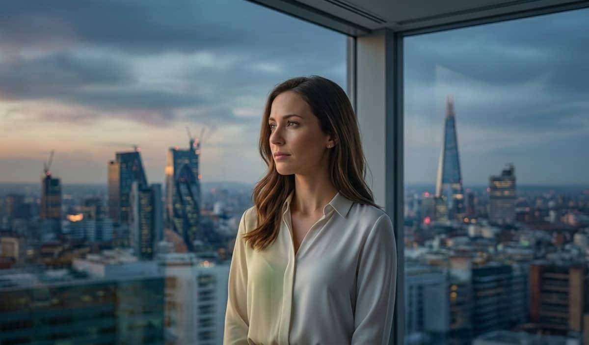 Femme vivant des émotions contradictoires en pleine transition professionnelle